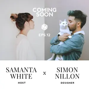 A Man Holding A White Cat Next To A Woman Podcast Template