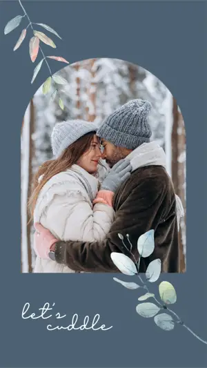 A couple hugging winter story template