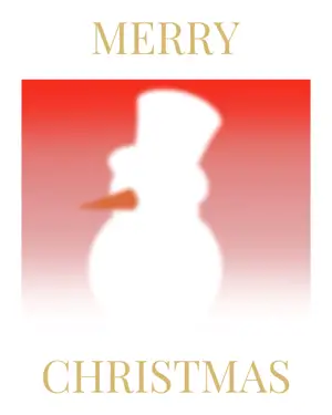 Merry Christmas with snow man minimalistic template 