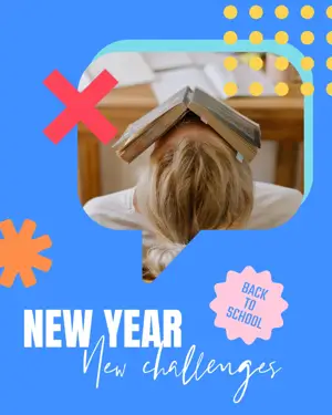 Bold graphic shapes back to school Instagram post template