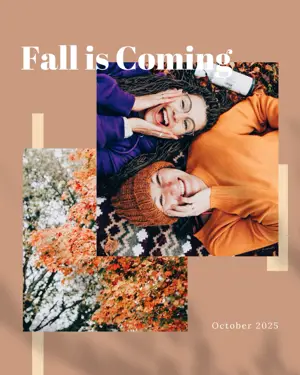 A Couple Of Women Standing Next To Each Other Fall Post Template