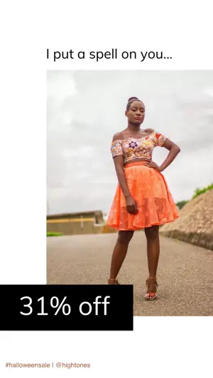 I Put A Spell On You. Woman In An Orange Dress Template