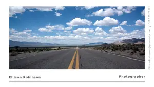 A Wide Open Road With Mountains In The Background Business Card Template