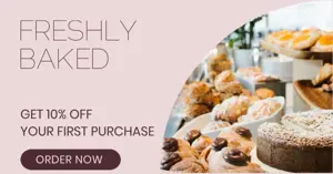 Pink minimalist bakery facebook ad template