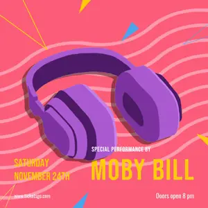 A Pair Of Headphones Sitting On Top Of A Pink Background Music Template