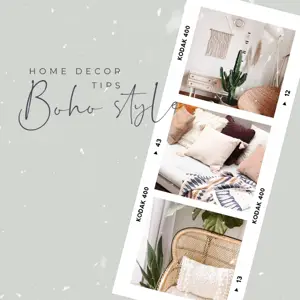 boho chic style decor interior design instagram post template