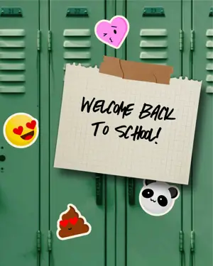 Back to school lockers scrapbooking Instagram post template