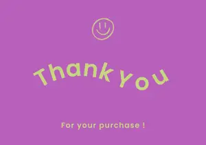 purple and green Cute Simple Minimalist Modern Thank You For Your purchase Card