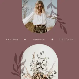 boho chic style woman floral feminine instagram post template