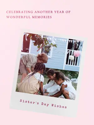 Sister's Day Wishes bubble gum Portrait template