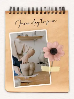 Mini album pottery creative process multi pages Instagram post template