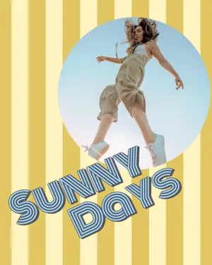 A Picture Of A Woman Jumping In The Air Retro Summer Template