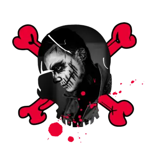A Black And White Photo Of A Man With Makeup On Halloween Stickers Template