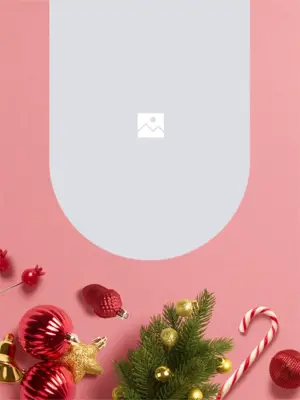 Pink Christmas greeting card decorations background Instagram post template