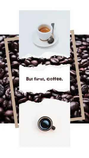 A Cup Of Coffee Sitting On Top Of A Pile Of Coffee Beans Template