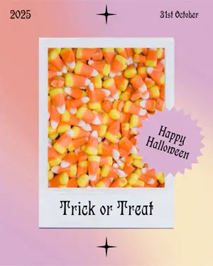 A Picture Of A Trick Or Treat With Candy Corn Halloween Template