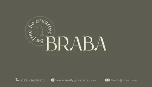 A Logo For A Restaurant Called Braba Business Card Template