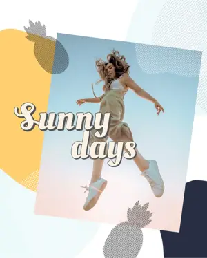 A Picture Of A Woman Jumping In The Air Retro Summer Template