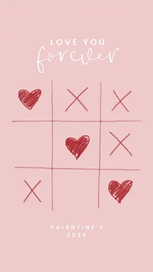 tic tac toe Happy Valentine'S Day greetings Template
