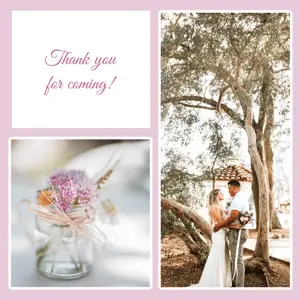 A Picture Of A Bride And Groom Under A Tree Grids Template