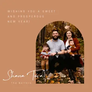 Family photo shana tova greetings instagram post English brown template 