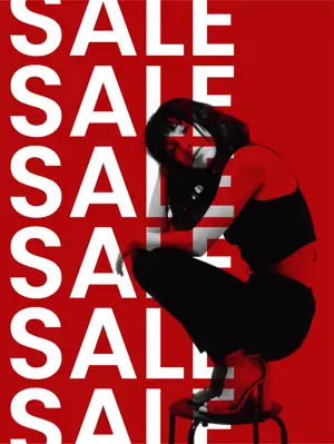 Red noir trend sale ad portrait magic template