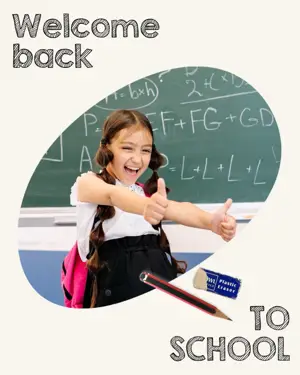 Kids welcome  back to school Instagram post template