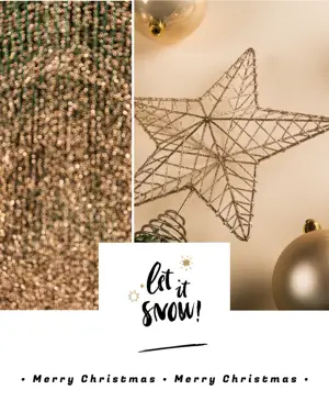 A Christmas Card With A Star And Ornaments Merry Christmas Template