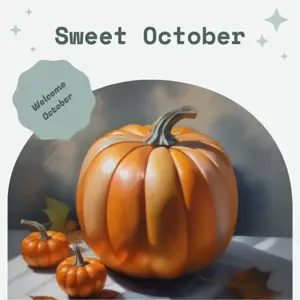 WelcomeOctober river stone Instagram Post template