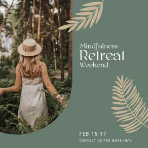 boho chic style woman mindfulness retreat instagram post template 