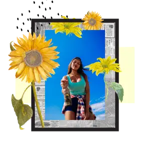 A Picture Of A Woman With A Sunflower By May De Montravel Edwardes Whatsapp Stickers Template