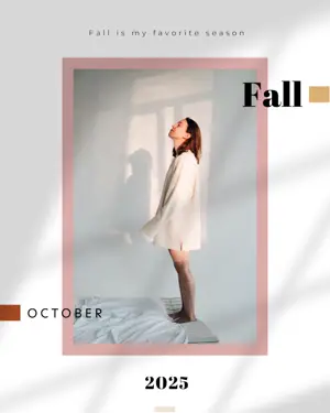 A Woman In A White Dress Standing On A Bed Fall Post Template