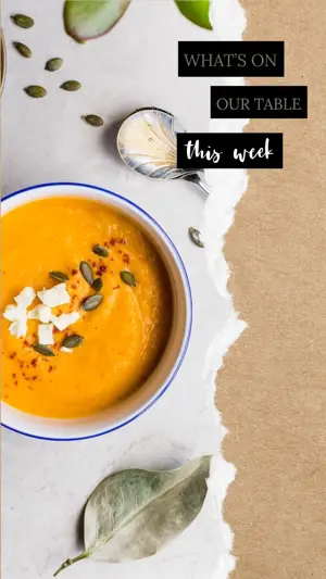 A Bowl Of Carrot Soup With A Spoon On The Side Template