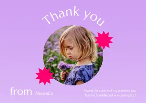 A Picture Of A Little Girl Holding A Flower Thank You Template