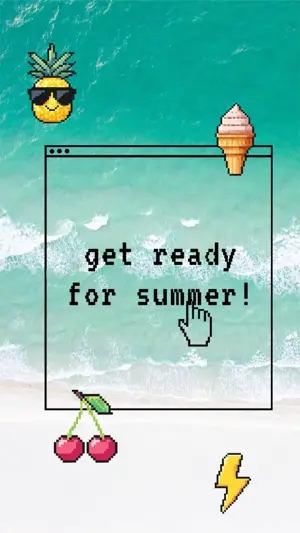 Summer pixel art stickers Instagram story template