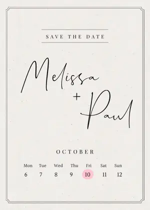 Minimalistic save the date wedding template 