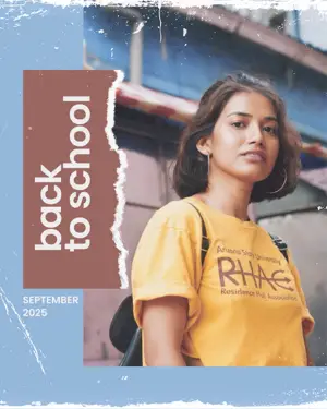 Grunge style photo back to school Instagram template 