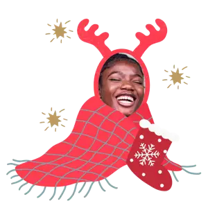 A Picture Of A Woman Wearing A Christmas Stocking Christmas Stickers Template