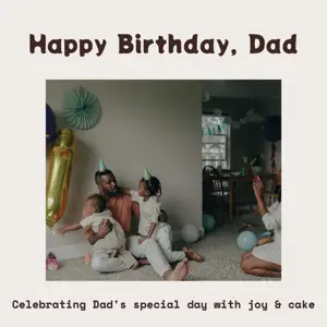 Celebrating Dad's special day with joy & cake cozy cabin template