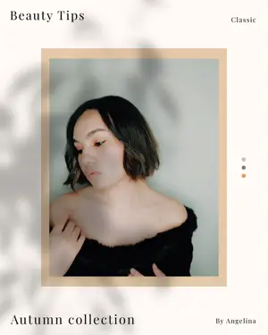 A Woman In A Black Top Is Posing For A Picture Fall Post Template