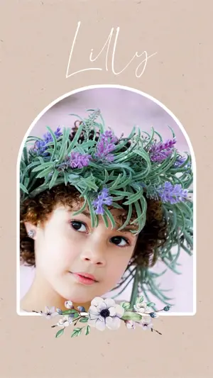 A Little Girl With A Flower Crown On Her Head Spring Story Template