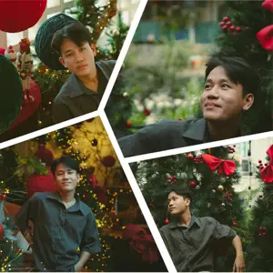 Photo collage Christmas instagram square post