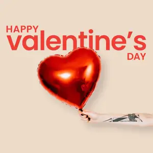 Valentine’s magic photo of balloon in a heart shape instagram post template