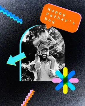 Risograph graphic shapes happy Father’s Day template