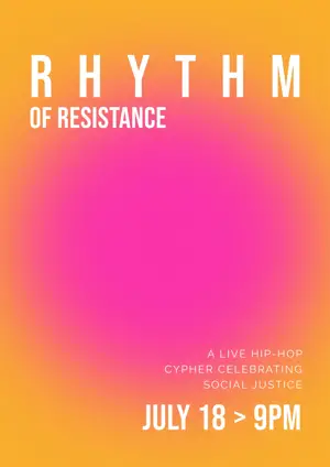 Hip hop event orange gradient typography poster template