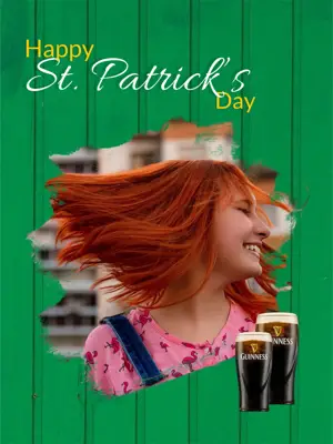 A Woman With Red Hair Holding A Beer St Patrick S Day Template