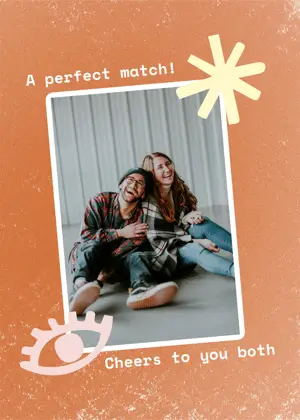 Risograph background engagement greeting card photo template