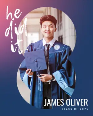 a photo of a young man graduation template 
