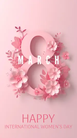  pink elegant floral 8 March Women’s Day Template
