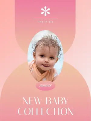 A Baby Is Shown With A Pink Background Baby Template